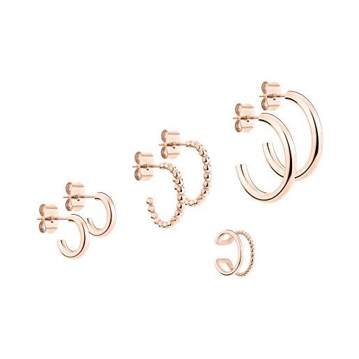 Tamaris set orecchini ts-0024-ee oro rosa, 2, acciaio inossidabile, senza gemme