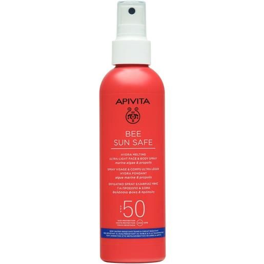 Apivita sun spray hydra melting viso e corpo ultra-leggero spf50 200 ml