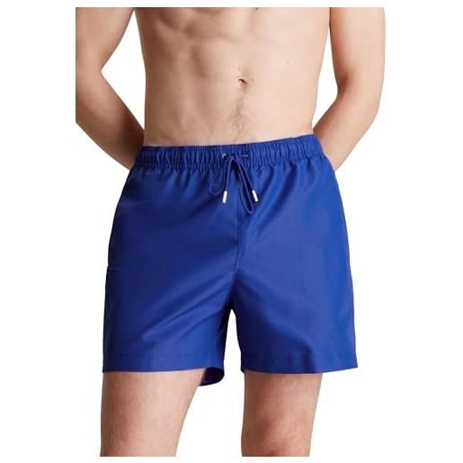 Calvin Klein pantaloncino da bagno uomo medium drawstring lunghezza media, blu (signature navy), l