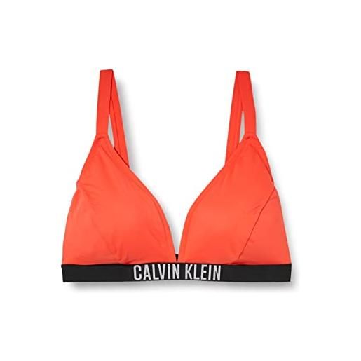 Calvin Klein top bikini a triangolo donna senza ferretto, arancione (bright vermillion), m