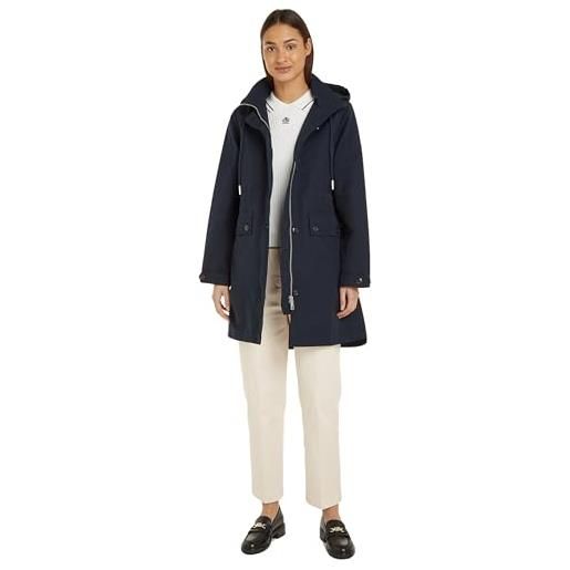 Tommy Hilfiger essential cotton blend parka ww0ww41164, blu (desert sky), 44 donna