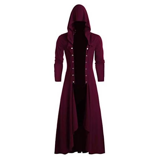 VJGOAL Uomo assassin's credo cappotti lunga medievale invernali - knight's cloak mantello vintage gotico steampunk - hoodie costume cosplay taglie forti
