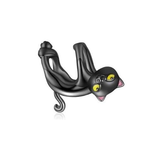 generico estock1style charm gatto nero cartone animato ciondolo argento 925 compatibile con bracciali pandora donna