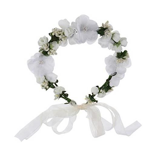 minkissy tiara cerchio floreale per matrimonio ghirlanda femminile ghirlanda di donne acconciature da damigella d'onore i fiori copricapo accessori per sposa bianca