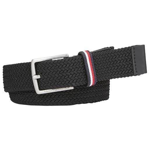 Tommy Hilfiger elasticated braided belt au0au01893 cinture, nero (black), l-xl unisex-bambini e ragazzi