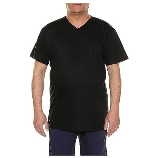 Maxfort t-shirt intimo calibrata scollo a v uomo taglie forti (nero, 10xl)