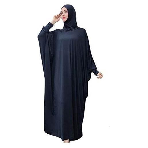 VJGOAL Donna 2020 ramadan abiti musulmano con turbante manica a pipistrello taglie forti etnico orientale elegante abaya islamico lungo tinta unita nero dress maxi dubai cocktail sera e cerimonia