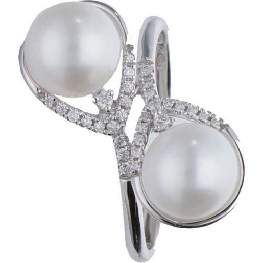 BLISS anello con diamanti e perle