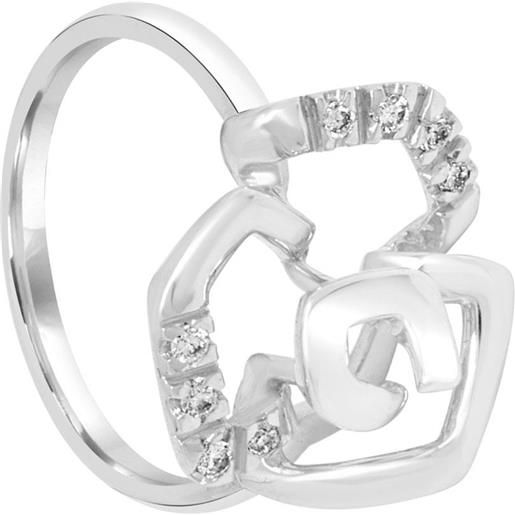 BLISS anello in oro design rosa con diamanti ct. 0,10