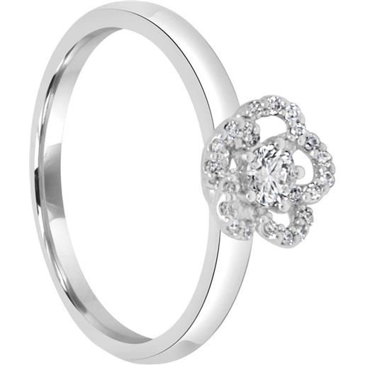 BLISS anello in oro con fiore di diamanti ct. 0,19