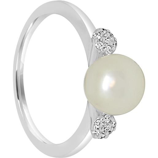 BLISS anello in oro con diamanti ct. 0,08 e perla