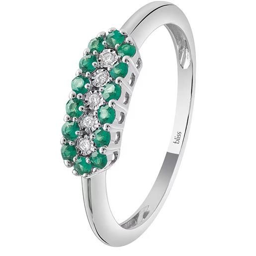BLISS anello in oro con diamanti e smeraldi