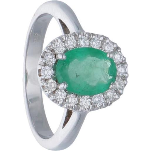 ORO&CO anello in oro con smeraldo ct. 1,20 e diamante ct. 0,48