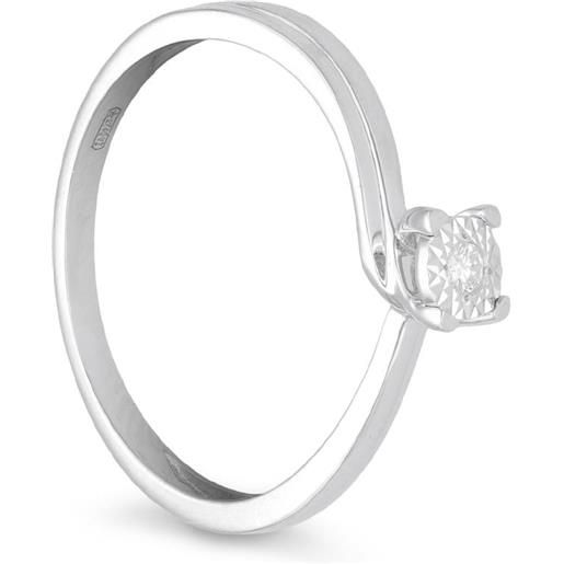 ORO&CO anello solitario oro&co in oro bianco con diamante ct. 0,03. Misura 14