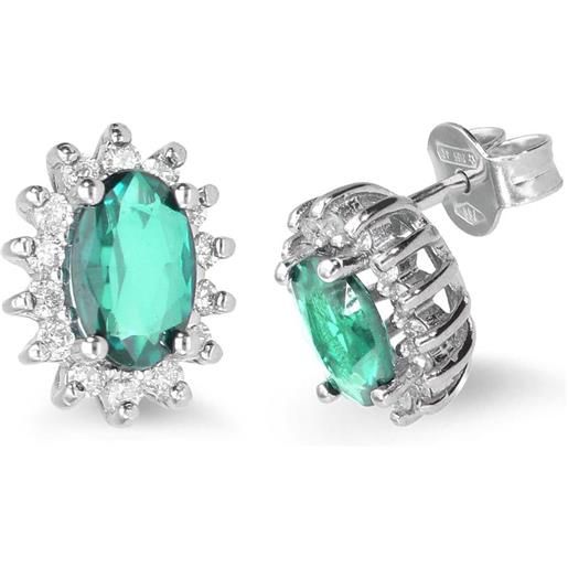 ORO&CO orecchini in oro con smeraldi ct. 0,90 e diamanti