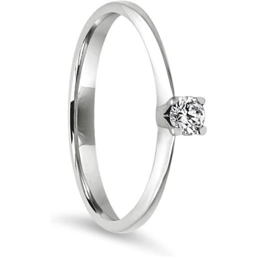 ALFIERI & ST. JOHN anello solitario alfieri & st. John in oro bianco con diamante ct. 0,14, colore h, purezza si2. Misura 14