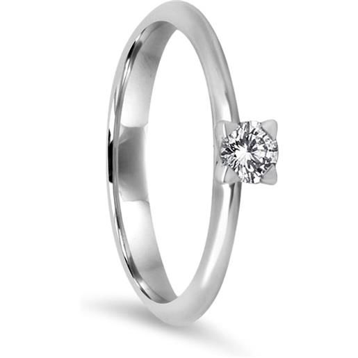 ALFIERI & ST. JOHN anello solitario alfieri & st. John in oro bianco con diamante ct. 0,20, colore g, purezza si. Misura 14