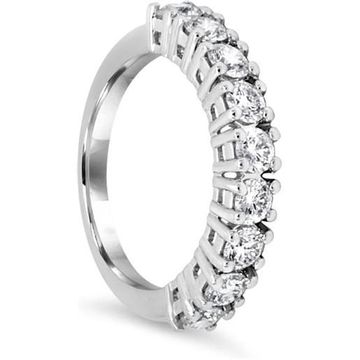 ALFIERI & ST. JOHN anello veretta 9 pietre alfieri & st. John in oro bianco con diamanti ct. 0,60, colore g, purezza si1. Misura 14