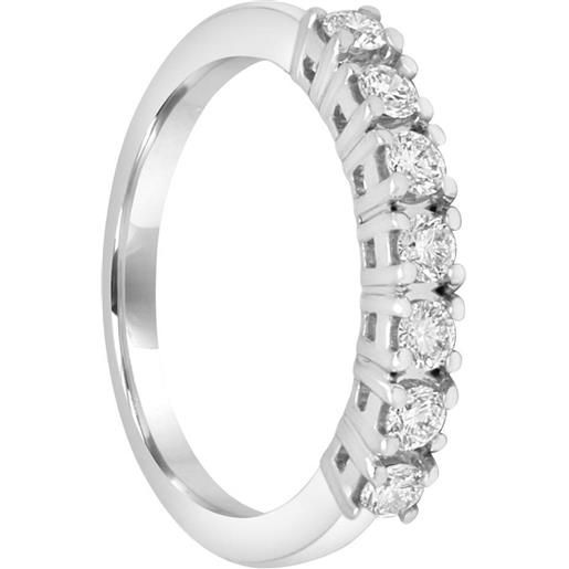 ALFIERI & ST. JOHN anello veretta 7 pietre alfieri & st. John in oro bianco con diamanti ct. 0,55, colore g, purezza si1. Misura 14