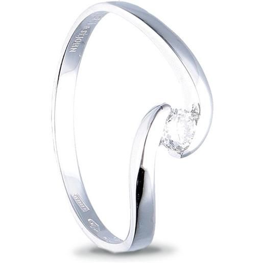 ALFIERI & ST. JOHN anello solitario alfieri & st. John in oro bianco con diamante ct. 0,20, colore g, purezza si1. Misura 16