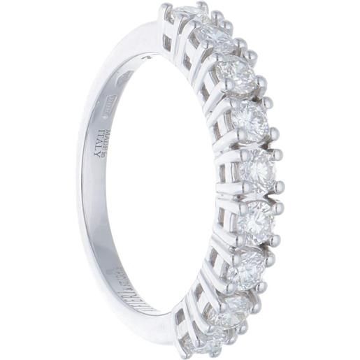 ALFIERI & ST. JOHN anello veretta 9 pietre alfieri & st. John in oro bianco con diamanti ct. 1,31, colore g, purezza si1. Misura 14