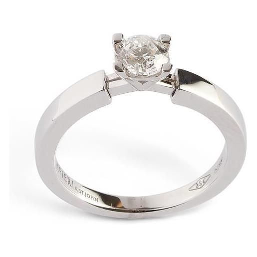 ALFIERI & ST. JOHN anello solitario alfieri & st john in oro bianco con diamante ct. 0,30. Misura 14