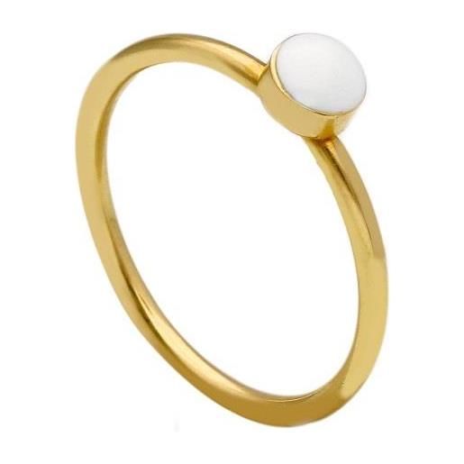 ORO&CO anello in oro con smalto bianco