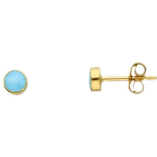 ORO&CO orecchini in oro con smalto azzurro