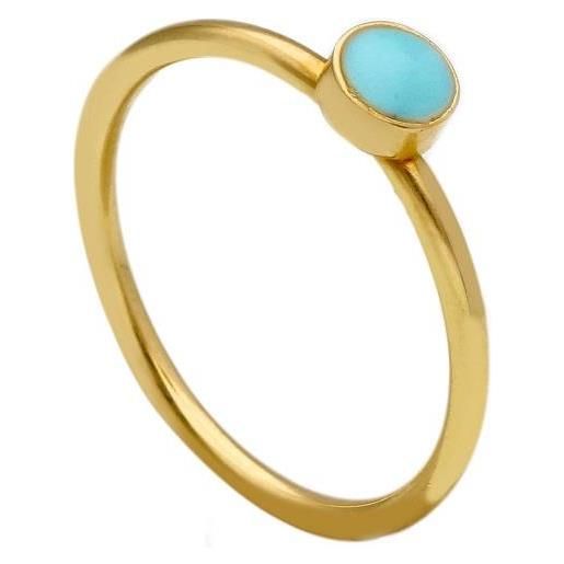 ORO&CO anello in oro con smalto azzurro