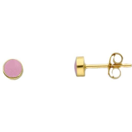 ORO&CO orecchini in oro con smalto rosa