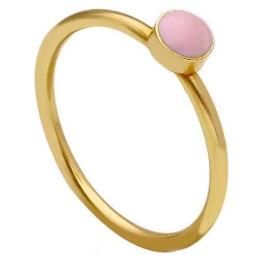 ORO&CO anello in oro con smalto rosa