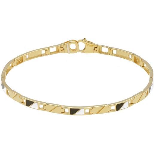 ORO&CO bracciale smalto bianco e nero