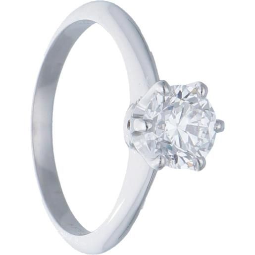 ALFIERI & ST. JOHN anello solitario alfieri & st john in oro bianco con diamante ct. 1,01 colore e purezza si2. Misura 12