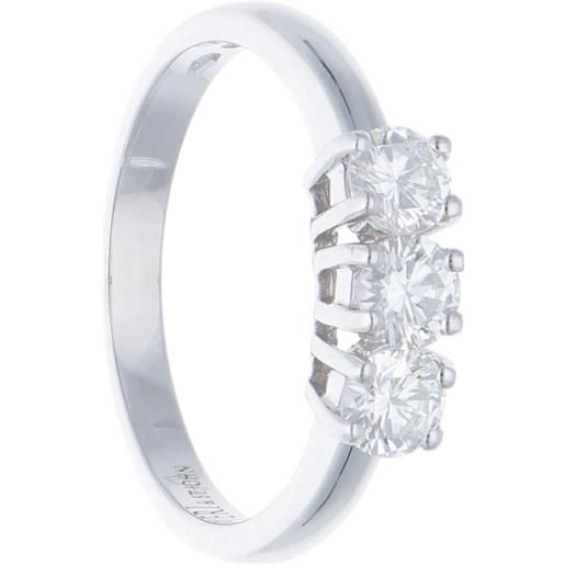 ALFIERI & ST. JOHN anello trilogy alfieri&st john in oro bianco e diamanti ct 0,74 colore g purezza si1 misura 15,5