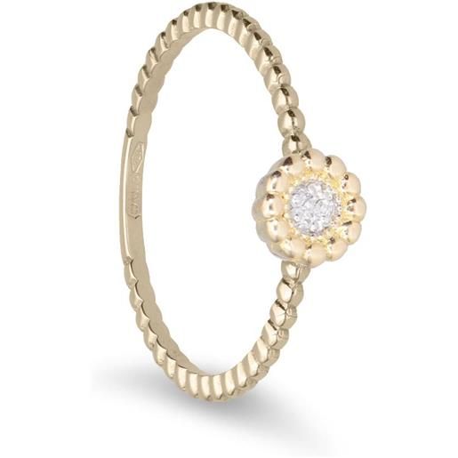 ORO&CO anello in oro lavorato con pavè diamanti ct 0,01