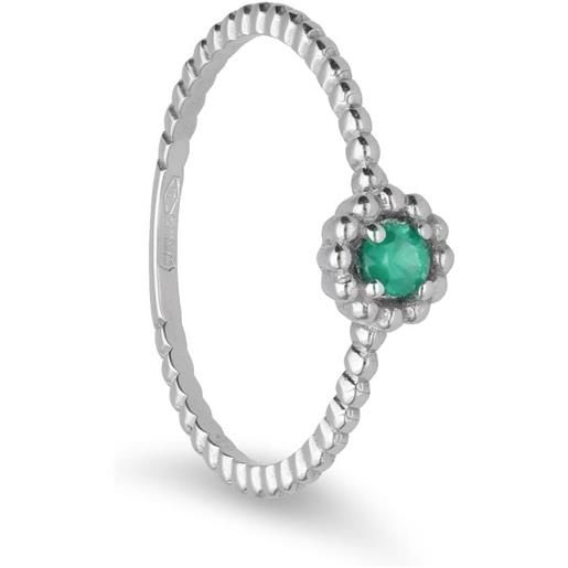 ORO&CO anello in oro lavorato con smeraldo ct 0,12