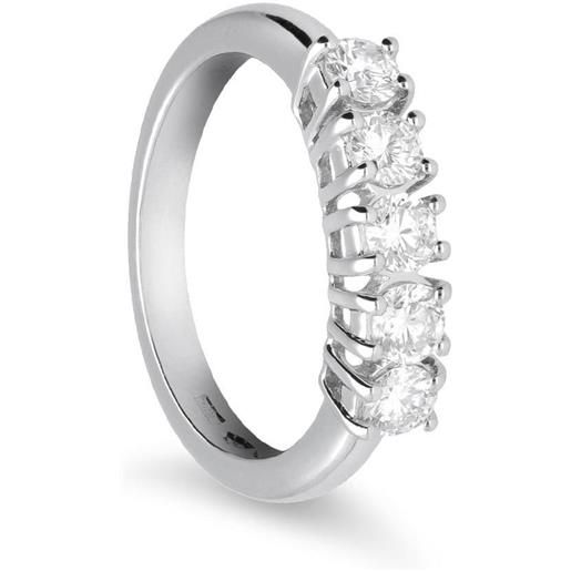 ALFIERI & ST. JOHN anello veretta 5 pietre alfieri&st john in oro bianco con diamanti ct 0,63 colore g purezza si1 misura 13