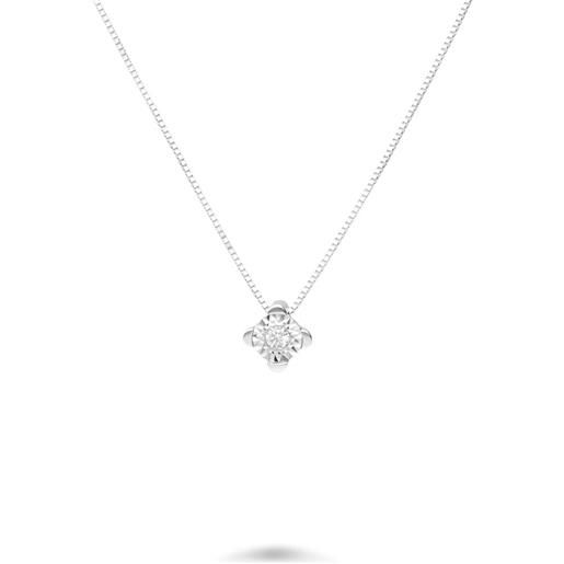 ORO&CO collana oro&co punto luce in oro bianco e diamante ct 0.03