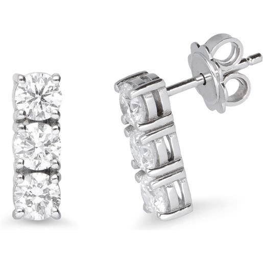 ALFIERI & ST. JOHN orecchini trilogy alfieri & st john in oro bianco con diamanti ct 1,75 colore g purezza vs