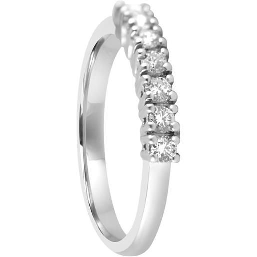 ALFIERI & ST. JOHN anello veretta 7 pietre alfieri & st. John in oro bianco con diamanti ct. 0,31, colore g, purezza si1. Misura 15