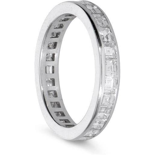 ALFIERI & ST. JOHN anello eternity alfieri & st john in oro bianco con diamanti taglio carre ct 2,37. Misura 12,5