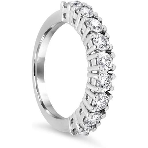 ALFIERI & ST. JOHN anello veretta alfieri & st. John 9 pietre in oro bianco con diamanti ct. 0,54, colore g, purezza si1. Misura 14,5. 