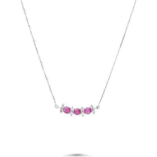 LUXURY MILANO collana con pendente con diamanti e rubini ct. 0,45