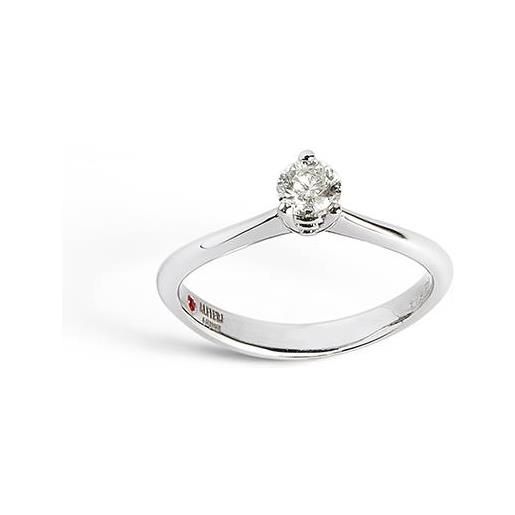 ALFIERI & ST. JOHN anello solitario 3griffe alfieri & st john in oro bianco con diamante ct. 0,30 colore g purezza si1. Misura 14
