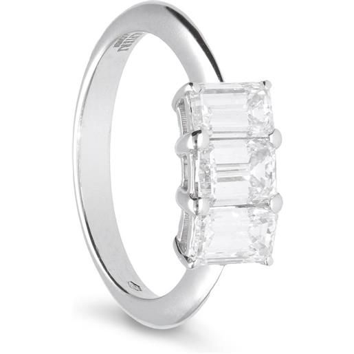 ALFIERI & ST. JOHN anello alfieri & st john trilogy con diamanti taglio smeraldo ct. 1,54 colore g. Msura 12