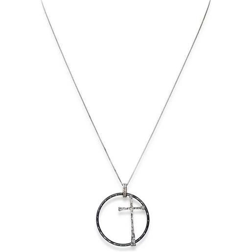 AMEN collana in argento con pendente a croce/cerchio