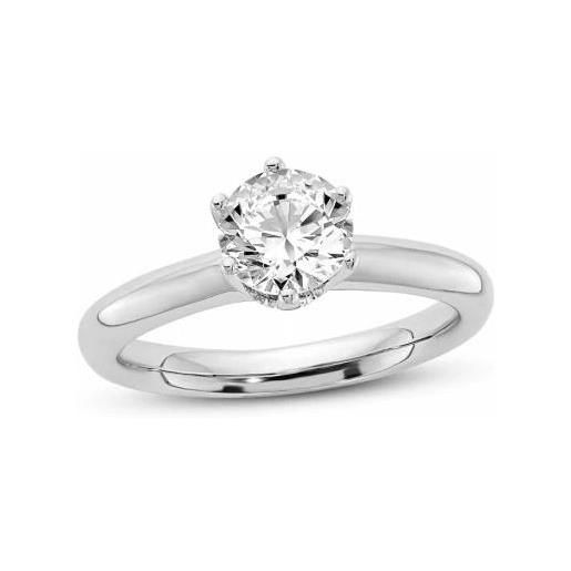 ALFIERI & ST. JOHN anello solitario alfieri & st. John in oro bianco con diamanti ct 0,9, colore g purezza si 1. Misura 14