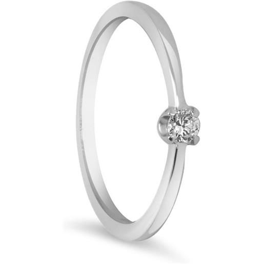 ALFIERI & ST. JOHN anello solitario alfieri & st. John in oro bianco con diamante ct. 0,06, colore h, purezza si. Misura 11