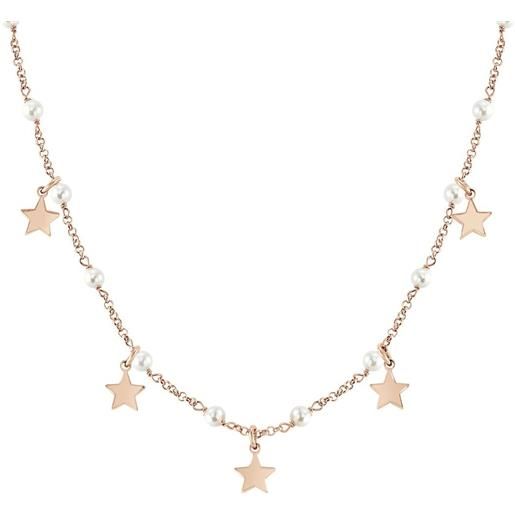 NOMINATION collana in acciaio e argento con perle e ciondoli stella