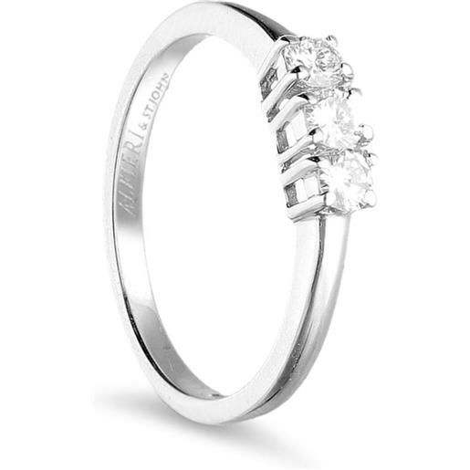 ALFIERI & ST. JOHN anello trilogy alfieri&st john in oro bianco con diamanti ct 0,41 colore g purezza si1. Misura 15